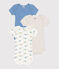 Set da 3 body a maniche corte in cotone con stampa neonato variante 1