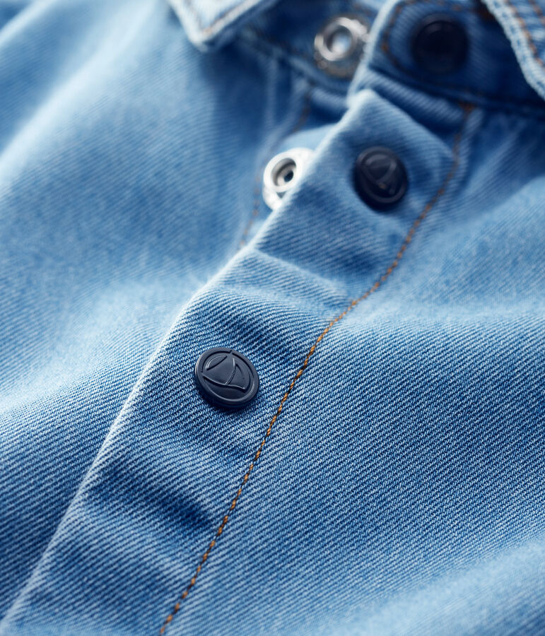 Camicia a manica lunga in denim leggero beb&egrave; maschio blu