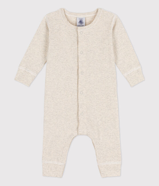Tutina lunga bebè in maglia a costine beige MONTELIMAR CHINE