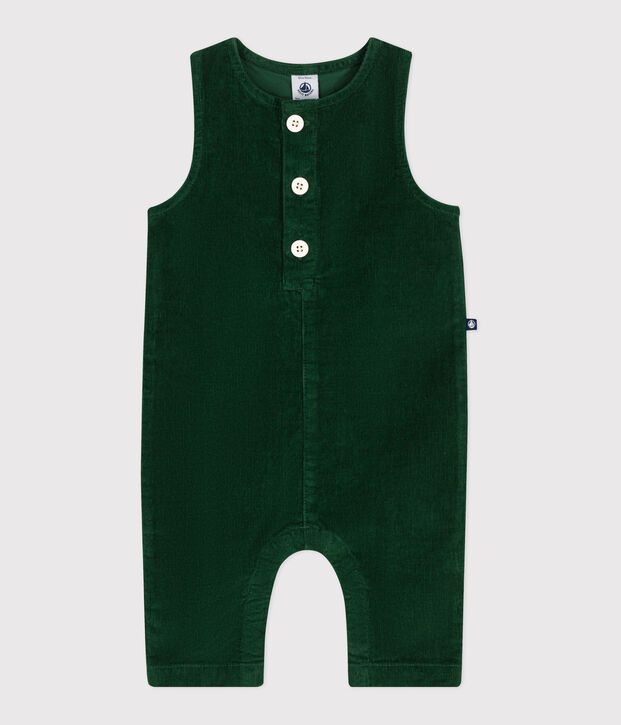 Tutina lunga in ciniglia tinta unita neonato verde