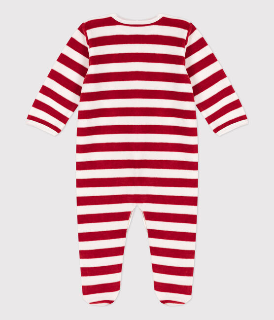 Tutina pigiama bebè in ciniglia STOP/ MARSHMALLOW