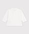 Polo a maniche lunghe in cotone tinta unita neonato bianco