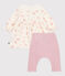 Abito con colletto e stampa a fiori, leggings in cotone neonato MILK/ MULTICO