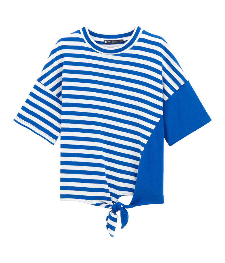 T-shirt da spiaggia blu PERSE/bianco MARSHMALLOW