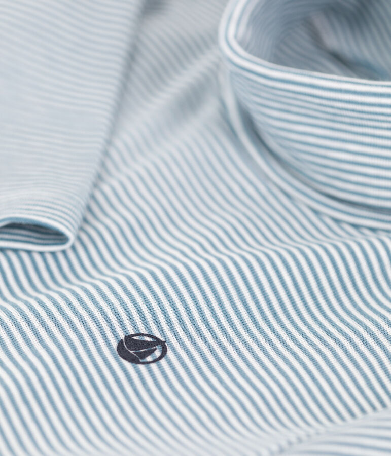 Dolcevita a righe in cotone bambino unisex blu/bianco