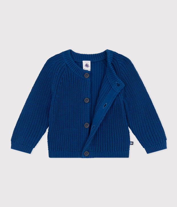 Cardigan in tricot di cotone beb&egrave; blu