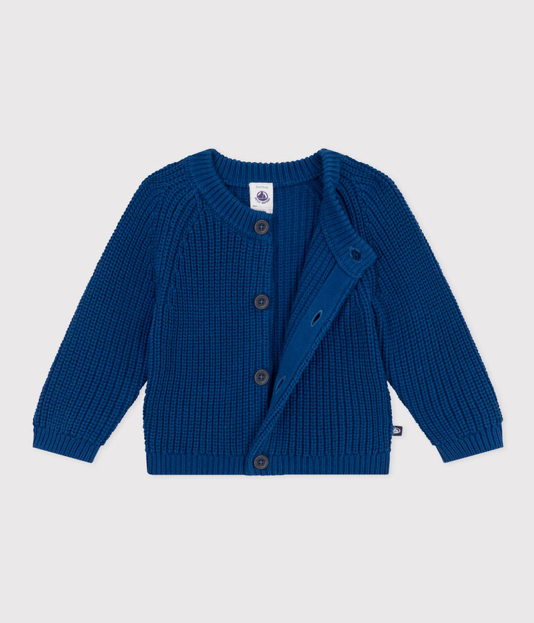 Cardigan in tricot di cotone beb&egrave; blu