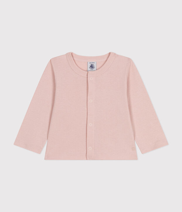 Cardigan in cotone neonato rosa