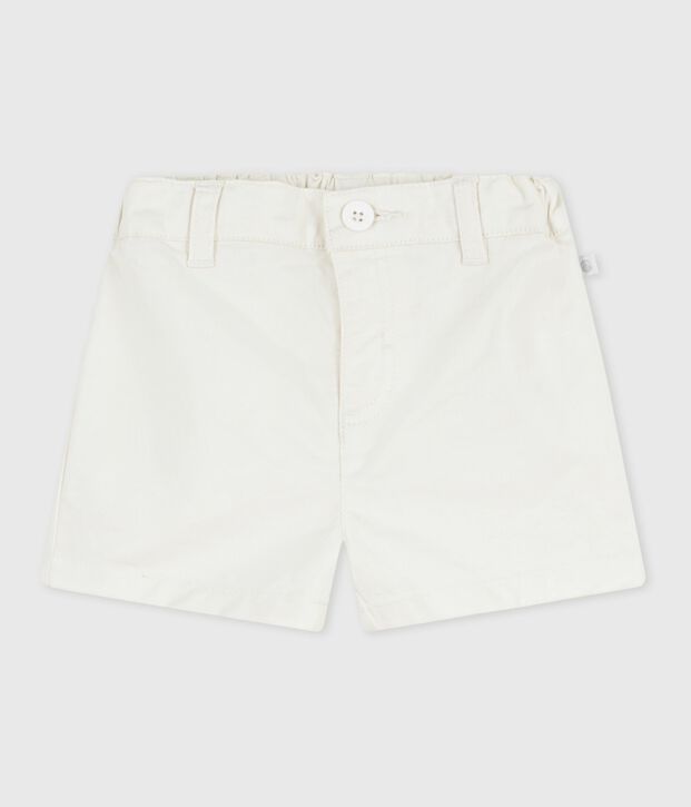 Shorts in cotone tinta unita neonato bianco
