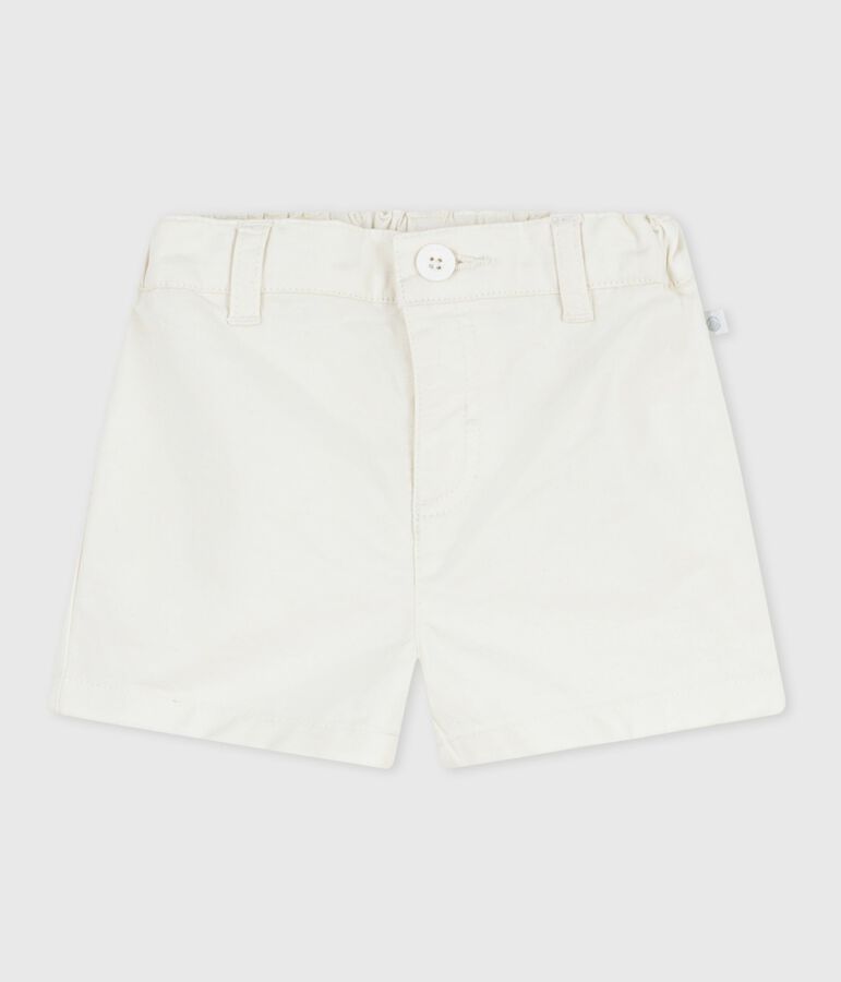 Shorts in cotone tinta unita neonato bianco MARSHMALLOW