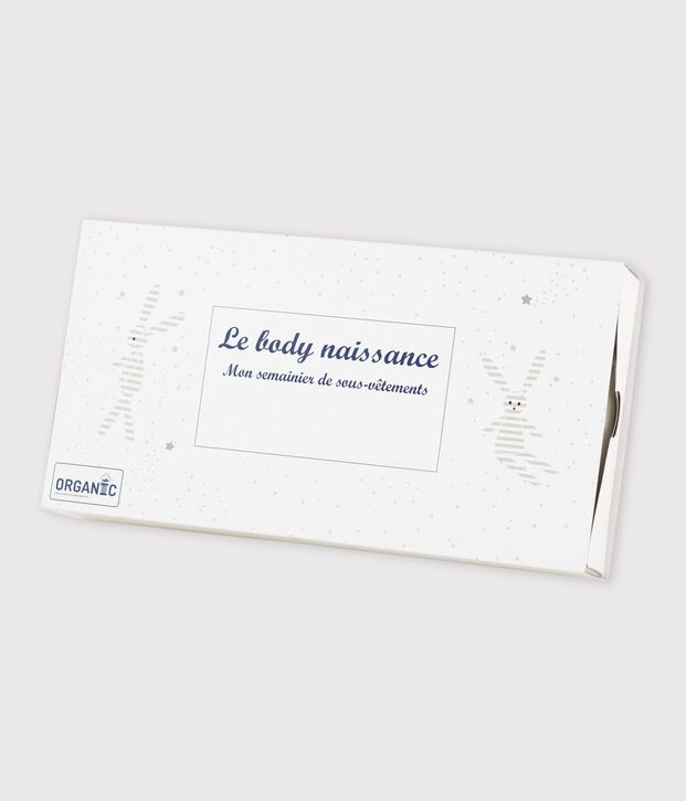 Confezione da 5 body incrociati bianchi manica corta beb&egrave; in cotone biologico multicolore