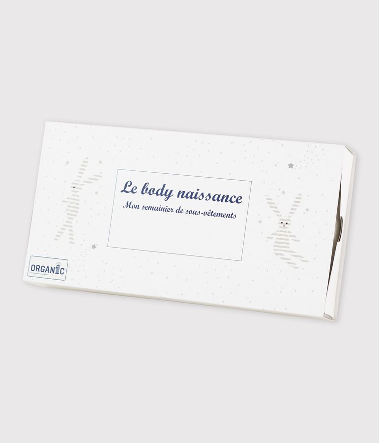 Confezione da 5 body incrociati bianchi manica corta beb&egrave; in cotone biologico multicolore