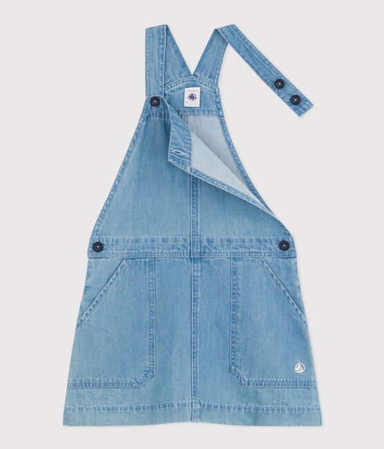 Abito a salopette in denim leggero bambina blu DENIM CLAIR