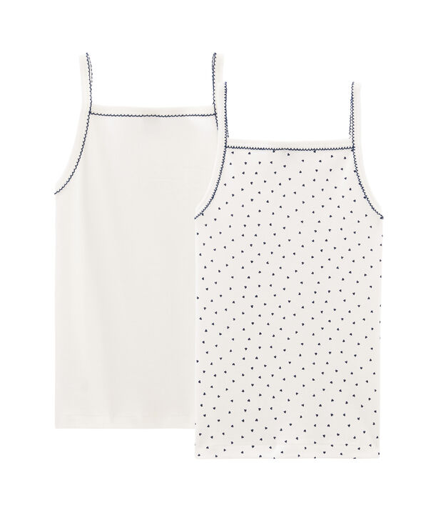 Duo canottiere con spalline bambina multicolore