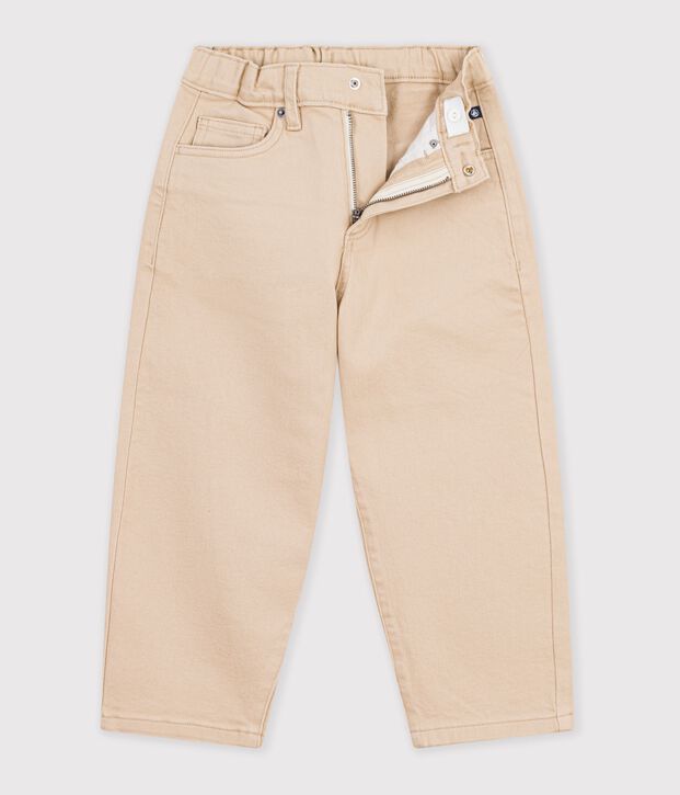 Pantaloni a 5 tasche in denim bambino beige
