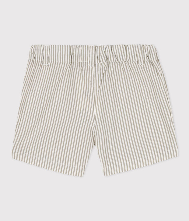 Shorts beb&egrave; in seersucker verde/bianco