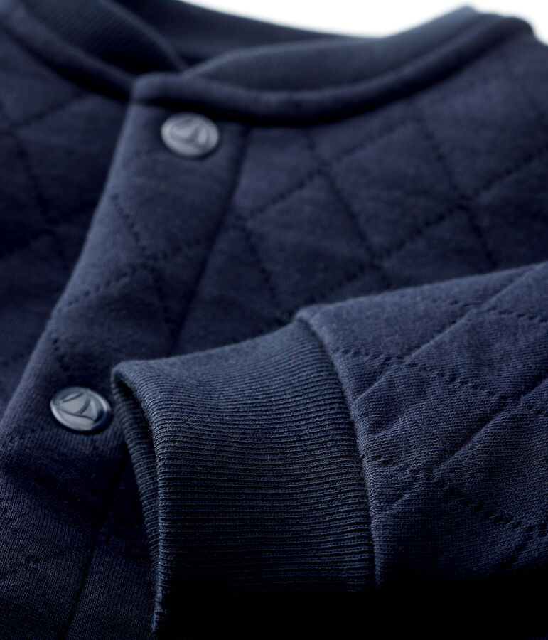 Cardigan beb&egrave; in tubique trapuntato blu