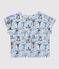Blusa manica corta fantasia bebè femmina bianco MARSHMALLOW/bianco MULTICO