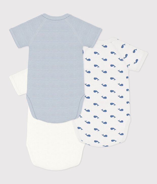Set di body incrociati a maniche corte in cotone fantasia neonato multicolore