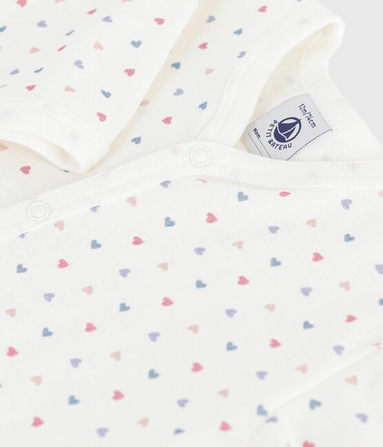 Pigiama senza piedini in cotone stampato neonato MARSHMALLOW/ ADRIATIC