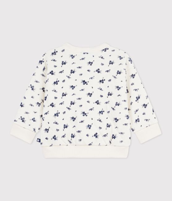 Cardigan in cotone con stampa a fiori neonata blu MILK/ SOIR