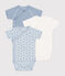 Set di 3 body incrociati a maniche corte in cotone neonato variante 1
