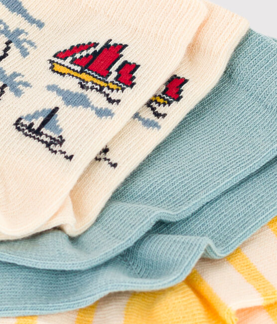 Confezione da 3 paia di calzini esploratori in jersey di cotone bebè variante 1
