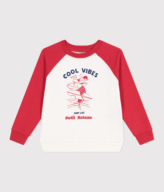Felpa in cotone stampato bambino rosso MARSHMALLOW/ SPI