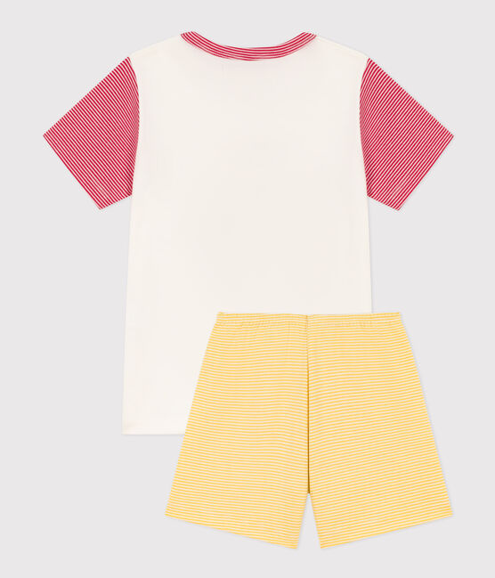 Pigiama corto Petit Bateau X Snoopy bambino unisex in cotone bianco MARSHMALLOW/bianco MULTICO