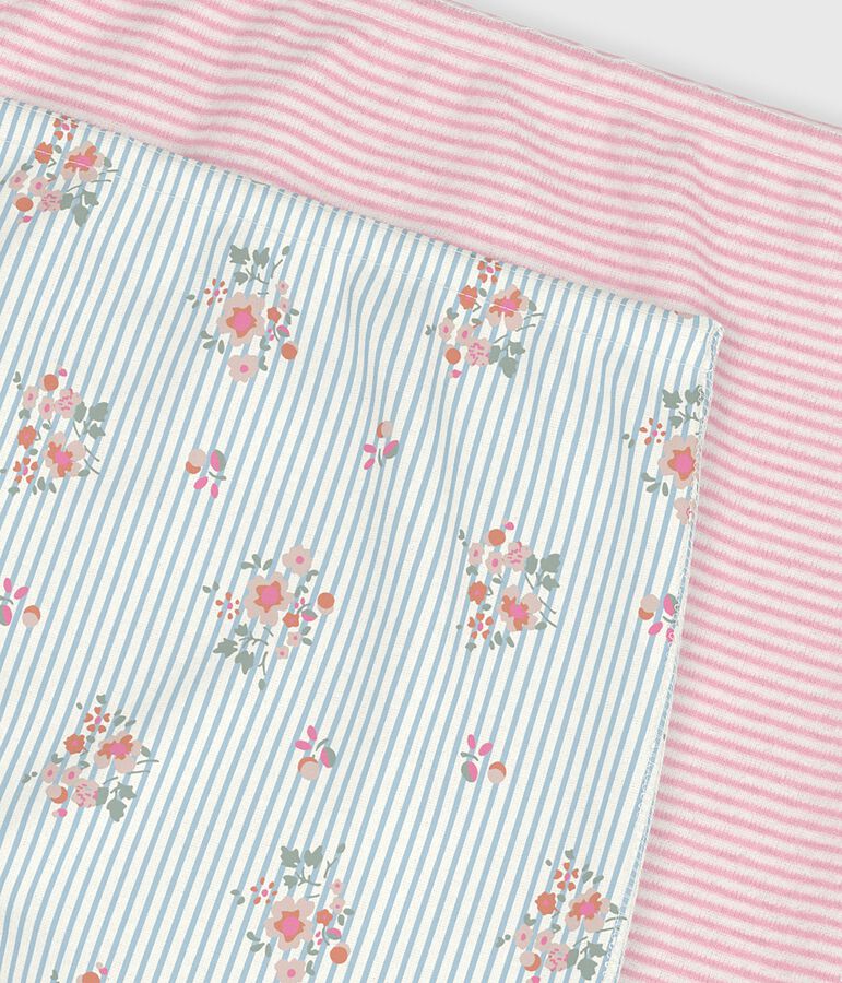 Set di shorty lunghi in cotone con stampa a fiori bambina multicolore