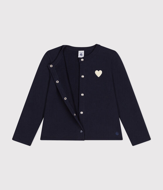 Cardigan in tessuto felpato bambina blu SMOKING