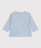 T-shirt a maniche lunghe in cotone a righe neonato ADRIATIC/ MARSHMALLOW