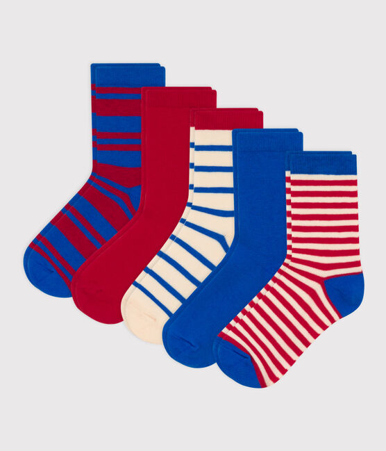 Set di 5 paia di calzini bambino in jersey di cotone a righe variante 1