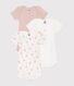 Confezione da 3 body a maniche corte in cotone a fiori neonato