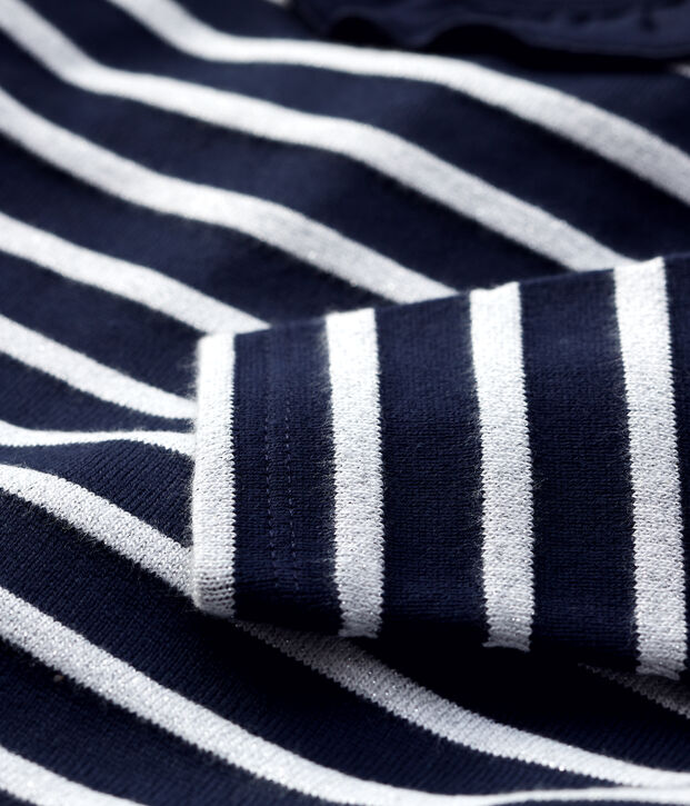 Blusa in cotone beb&egrave;. blu/MARSHMALLOW ARGENT BRILLANT