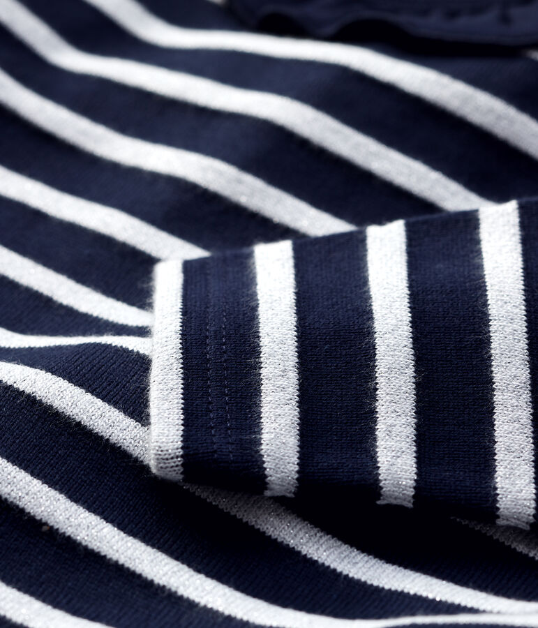 Blusa in cotone beb&egrave;. blu/MARSHMALLOW ARGENT BRILLANT