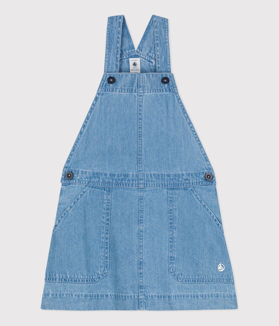 Abito a salopette in denim leggero bambina blu DENIM CLAIR