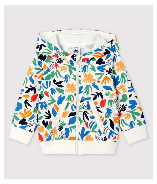 Cardigan in molleton beb&egrave;. bianco/multicolore
