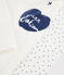 Pigiama cuoricini bambina a costine bianco MARSHMALLOW/blu MEDIEVAL