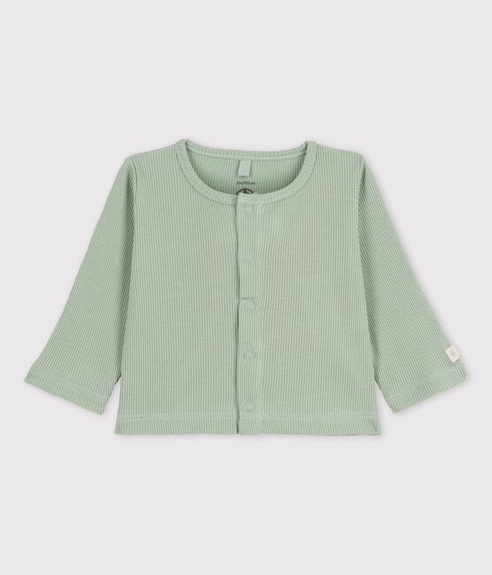 Cardigan per bebè in cotone e Lyocell verde HERBIER