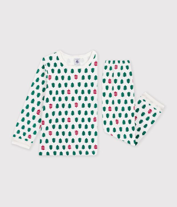 Pigiama in ciniglia stampata bambino bianco/multicolore