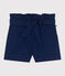 Shorts in cotone tinta unita bambina blu MEDIEVAL