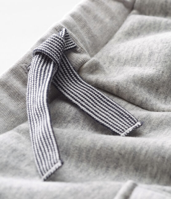 Pantalone bebè maschio in maglia di velluto grigio BELUGA CHINE