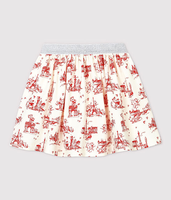 Gonna in felpa bambina bianco MARSHMALLOW/rosso TERKUIT