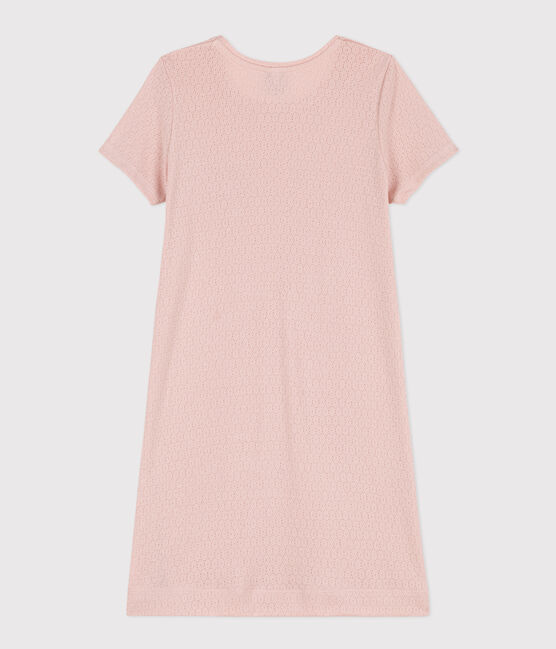 Camicia da notte bambina in cotone traforato tinta unita rosa SALINE