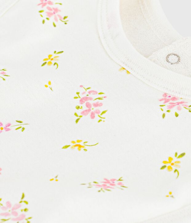 Bavaglino nascita in cotone con stampa bianco/multicolore