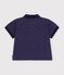 Polo a maniche corte in cotone con barche stampate neonato blu/bianco