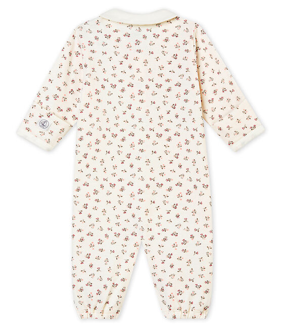 Combisac stampato per bebé femmina in tubique bianco MARSHMALLOW/bianco MULTICO