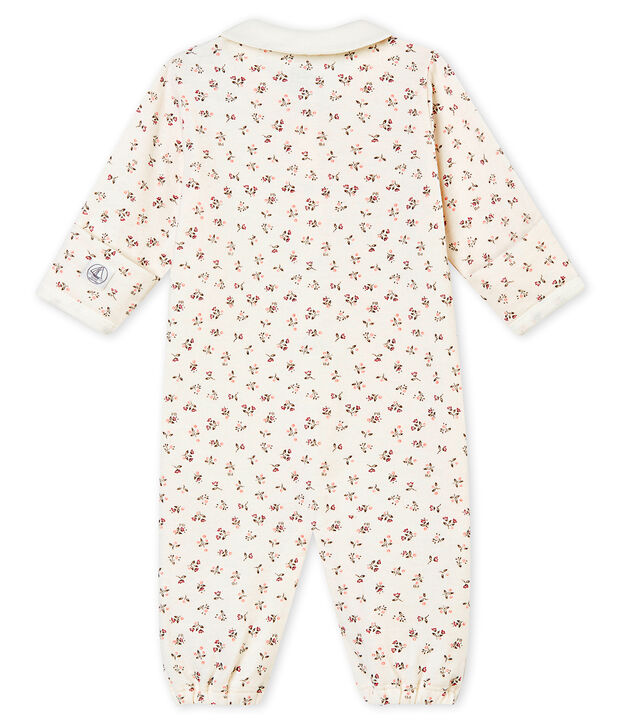 Combisac stampato per beb&eacute; femmina in tubique bianco/multicolore