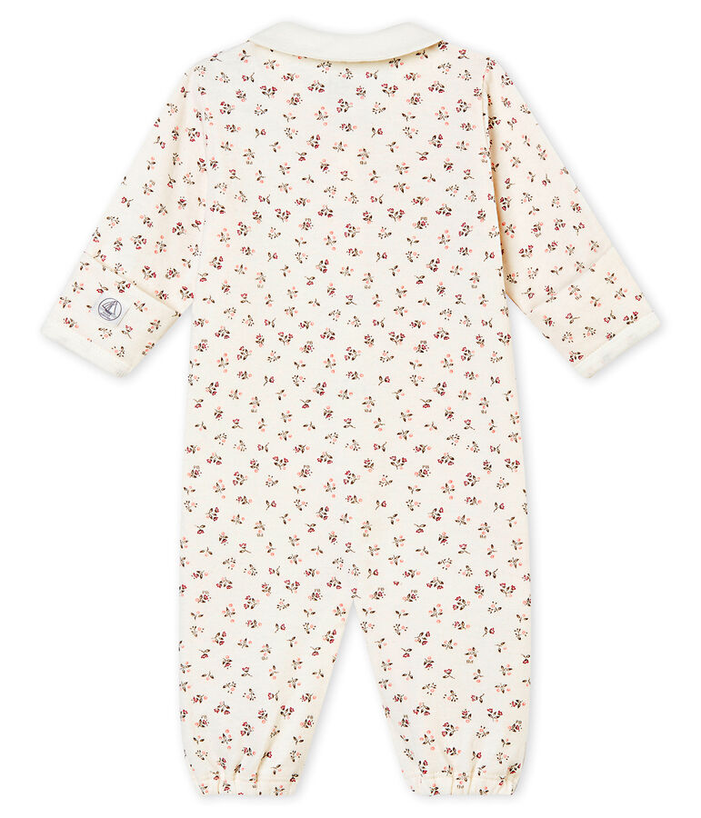 Combisac stampato per beb&eacute; femmina in tubique bianco/multicolore